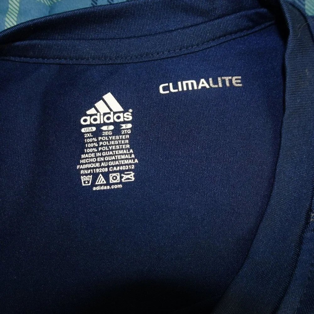 NCAA Michigan Basketball Blue Athletic Adidas Climalite Shirt Size 2XL